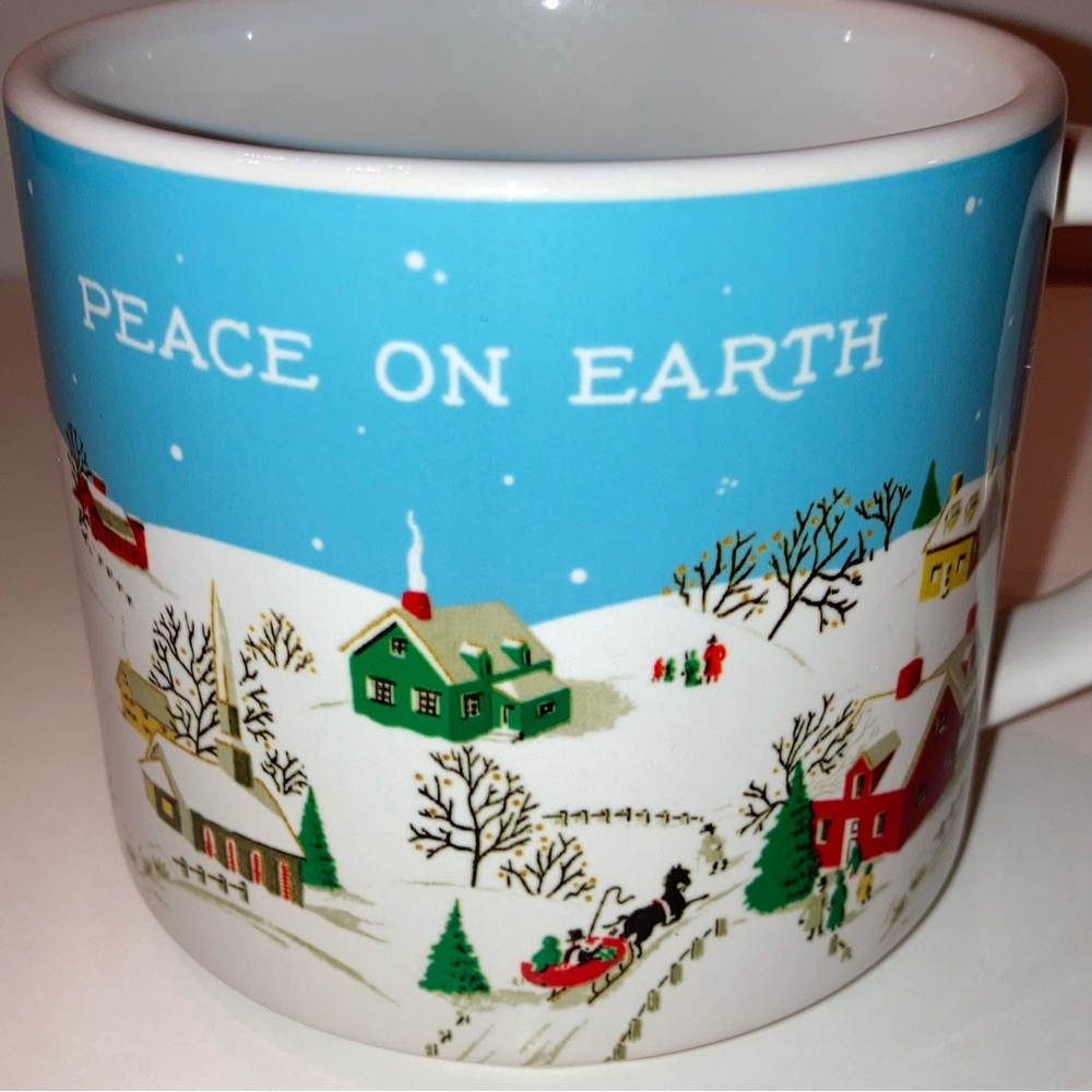 NIB Cavallini & Co Whimsical Blue and White Christmas Winter Retro Vintage Mug - Picture 12 of 15